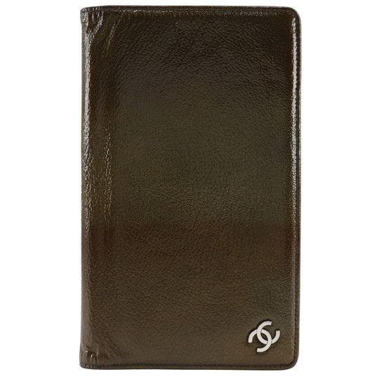 CHANEL Long Wallet Purse enamel bronze COCO Mark Women Used Authentic