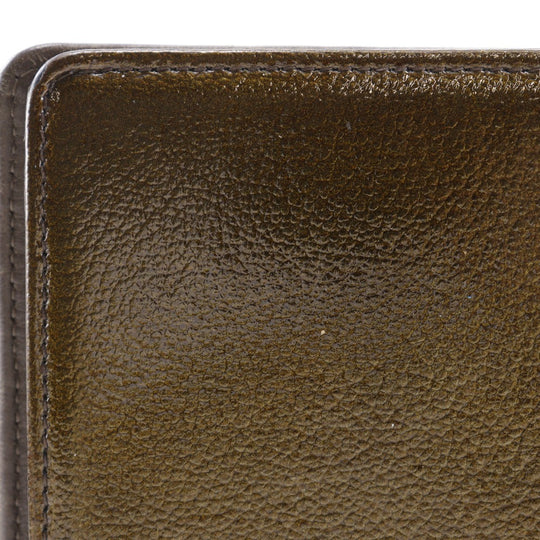 CHANEL Long Wallet Purse enamel bronze COCO Mark Women Used Authentic