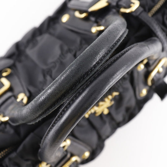 PRADA Shoulder Bag BN1407 Nylon black Gathered 2WAYShoulder