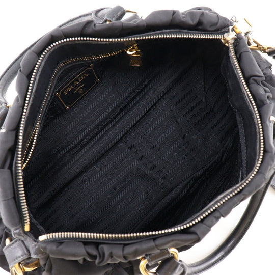 PRADA Shoulder Bag BN1407 Nylon black Gathered 2WAYShoulder