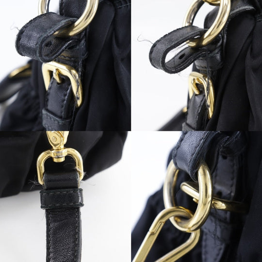 PRADA Shoulder Bag BN1407 Nylon black Gathered 2WAYShoulder