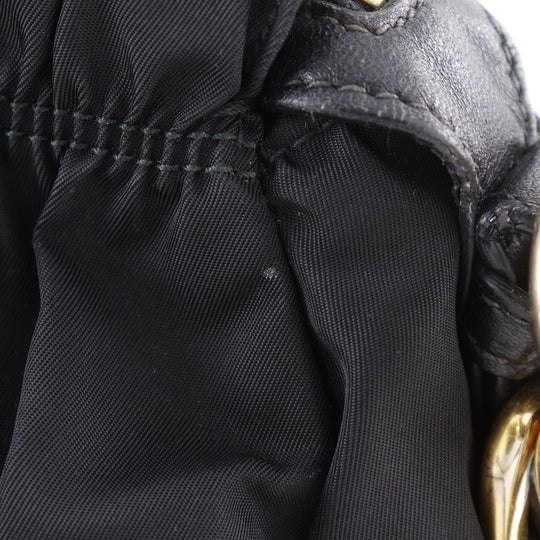 PRADA Shoulder Bag BN1407 Nylon black Gathered 2WAYShoulder