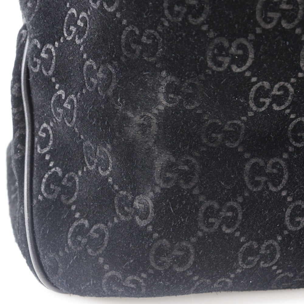 GUCCI Tote Bag 162160 Suede black GG Shelly line unisex(Unisex) Used Authentic