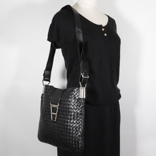 BOTTEGAVENETA Shoulder Bag lambskin black INTRECCIATO