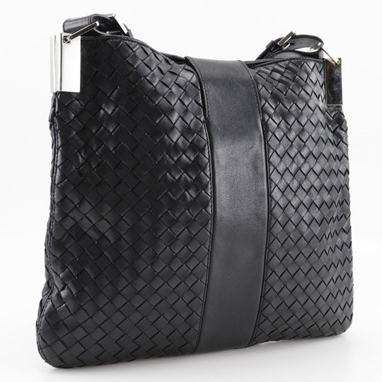 BOTTEGAVENETA Shoulder Bag lambskin black INTRECCIATO