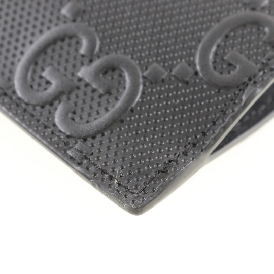 GUCCI Clutch bag 625569 leather black GG emboss mens Used Authentic