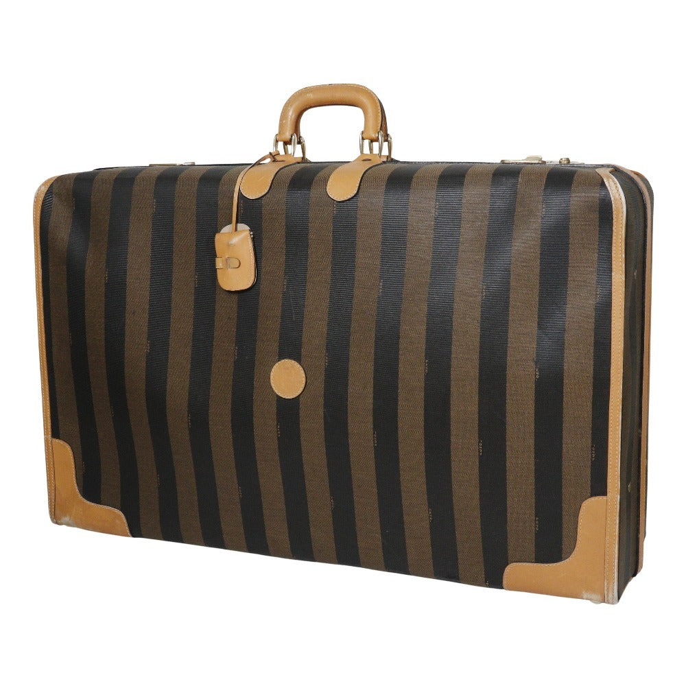 FENDI Carry Bag PVC, Leather Brown unisex(Unisex) Used Authentic