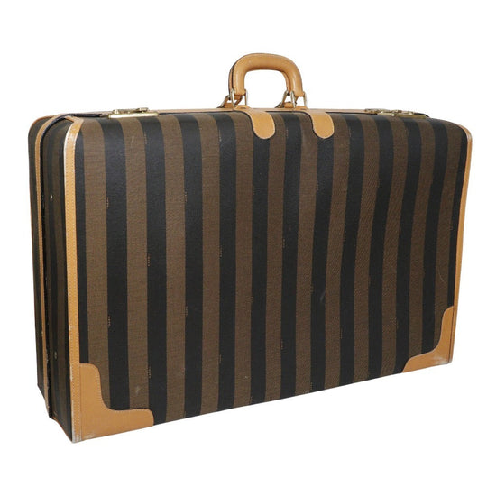 FENDI Carry Bag PVC, Leather Brown unisex(Unisex) Used Authentic