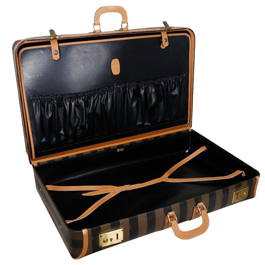 FENDI Carry Bag PVC, Leather Brown unisex(Unisex) Used Authentic