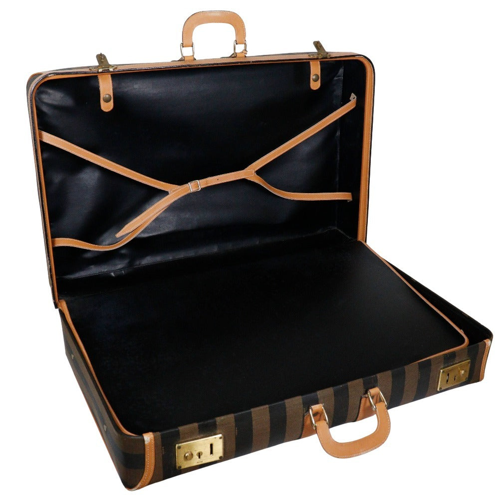 FENDI Carry Bag PVC, Leather Brown unisex(Unisex) Used Authentic
