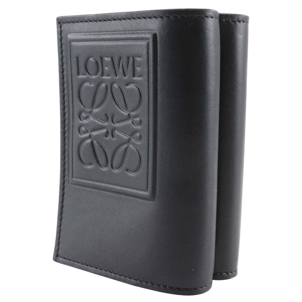 LOEWE Tri-fold wallet C565TR2X04 Calfskin black Triford mens Used Authentic