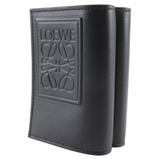 LOEWE Tri-fold wallet C565TR2X04 Calfskin black Triford mens Used Authentic