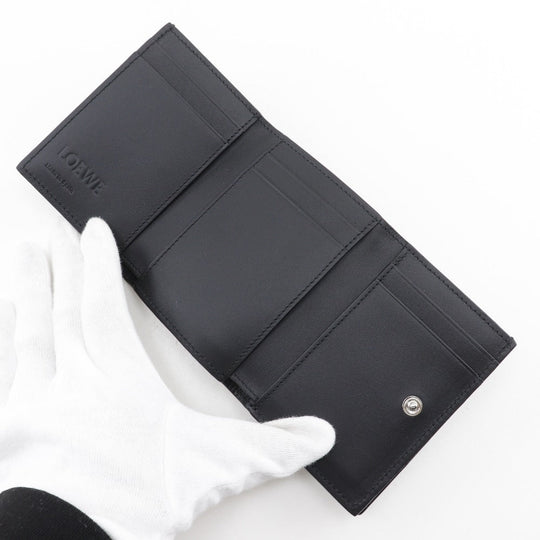 LOEWE Tri-fold wallet C565TR2X04 Calfskin black Triford mens Used Authentic