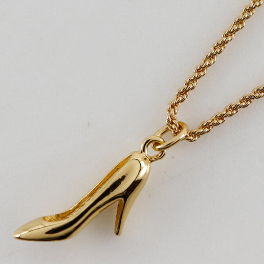 Christian Dior Necklace Plated Gold gold High heel motif Women Used Authentic