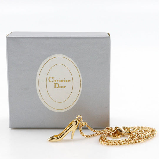 Christian Dior Necklace Plated Gold gold High heel motif Women Used Authentic