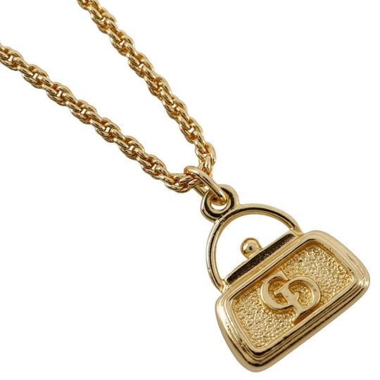 Christian Dior Necklace Plated Gold gold Bag motif Women Used Authentic