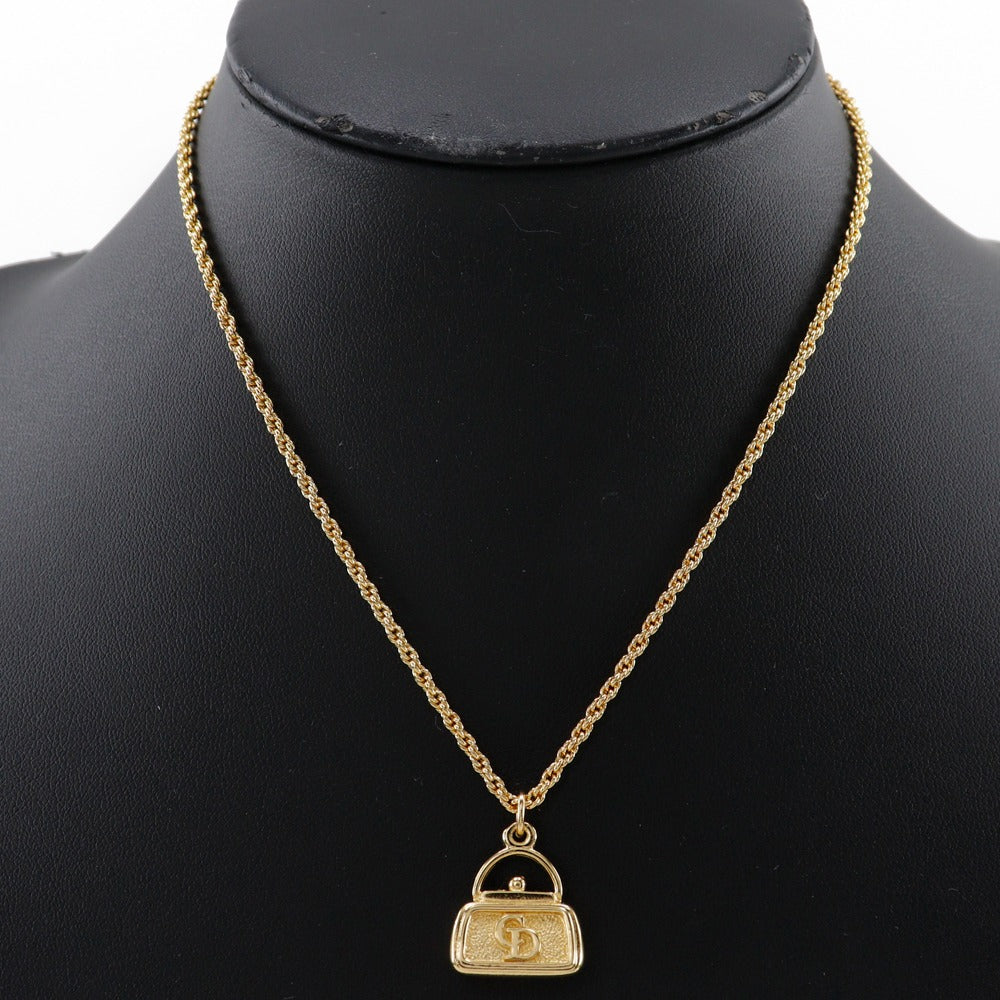Christian Dior Necklace Plated Gold gold Bag motif Women Used Authentic