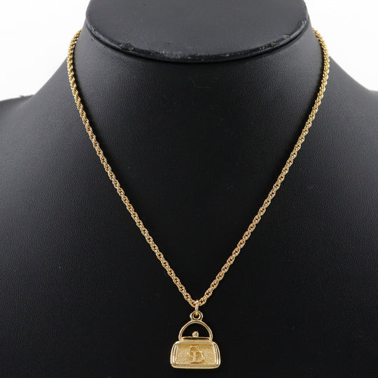 Christian Dior Necklace Plated Gold gold Bag motif Women Used Authentic