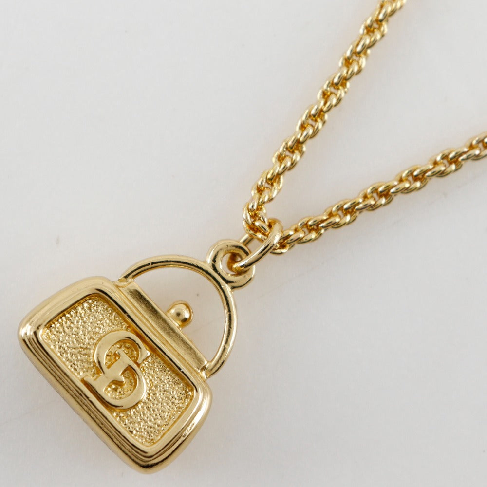 Christian Dior Necklace Plated Gold gold Bag motif Women Used Authentic