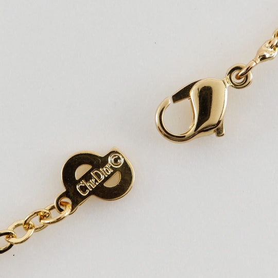 Christian Dior Necklace Plated Gold gold Bag motif Women Used Authentic