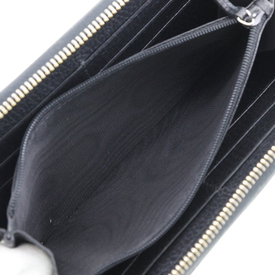 GUCCI Long Wallet Purse 509644 leather black Interlocking unisex(Unisex) Used Authentic