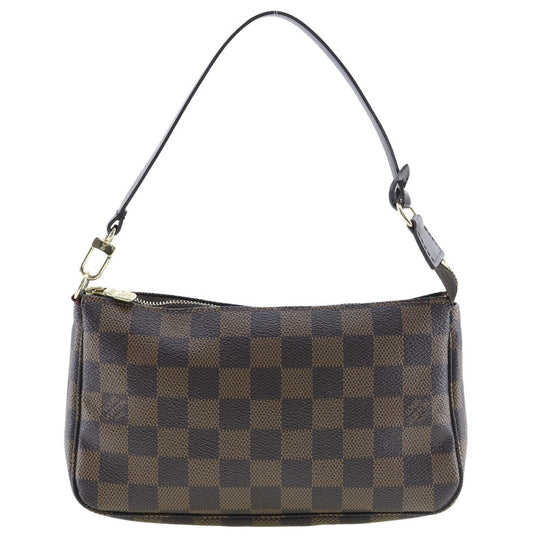 LOUIS VUITTON Pouch N51983 Damier canvas Brown Accessory pouch Women Used Authentic
