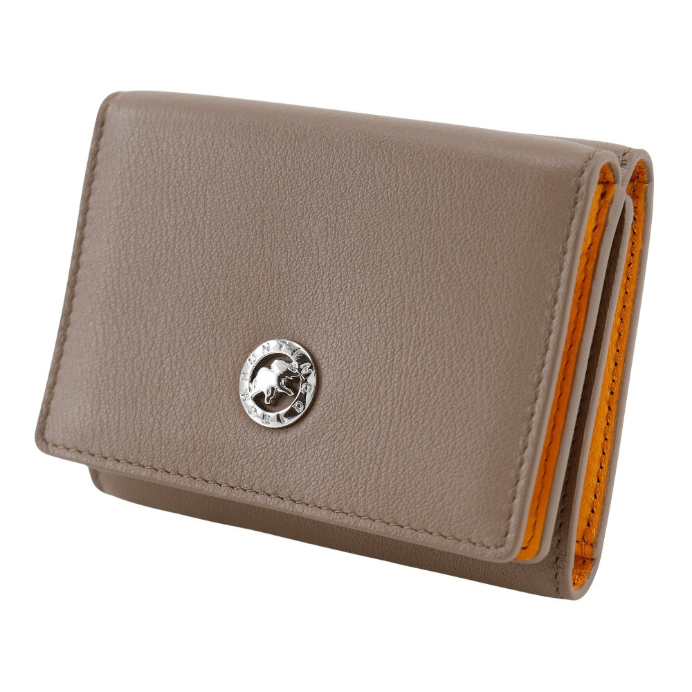 HUNTING WORLD Tri-fold wallet leather Brown Women Used Authentic