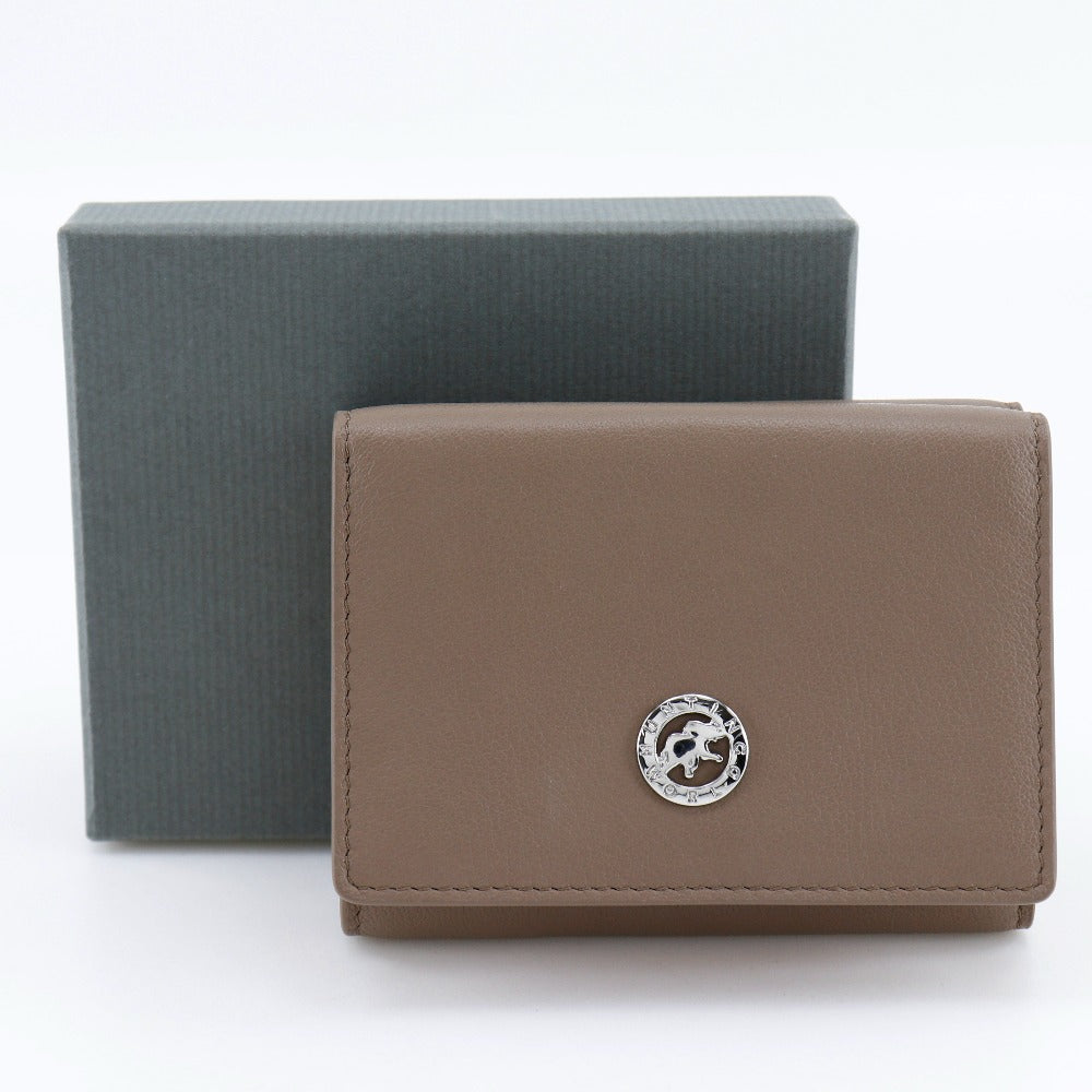 HUNTING WORLD Tri-fold wallet leather Brown Women Used Authentic