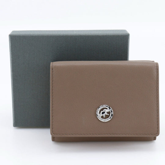 HUNTING WORLD Tri-fold wallet leather Brown Women Used Authentic