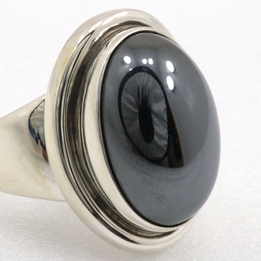 Georg Jensen Ring Silver925, Hematite Silver Women Used Authentic