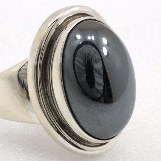 Georg Jensen Ring Silver925, Hematite Silver Women Used Authentic
