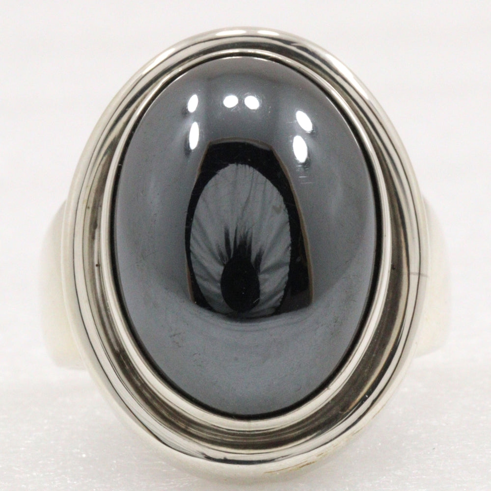 Georg Jensen Ring Silver925, Hematite Silver Women Used Authentic