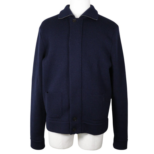 GUCCI sweater cotton Navy Zip up mens XL Used Authentic