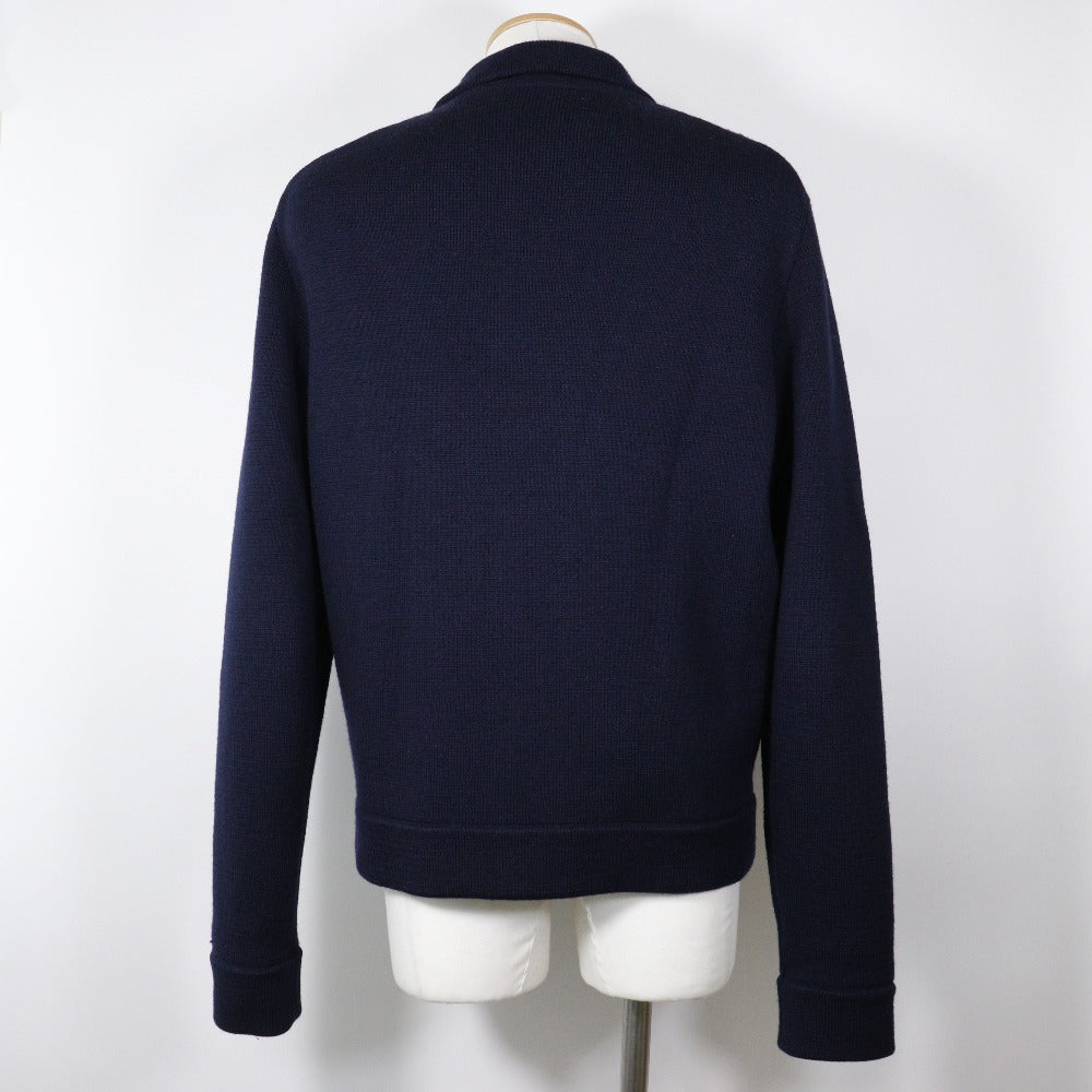 GUCCI sweater cotton Navy Zip up mens XL Used Authentic