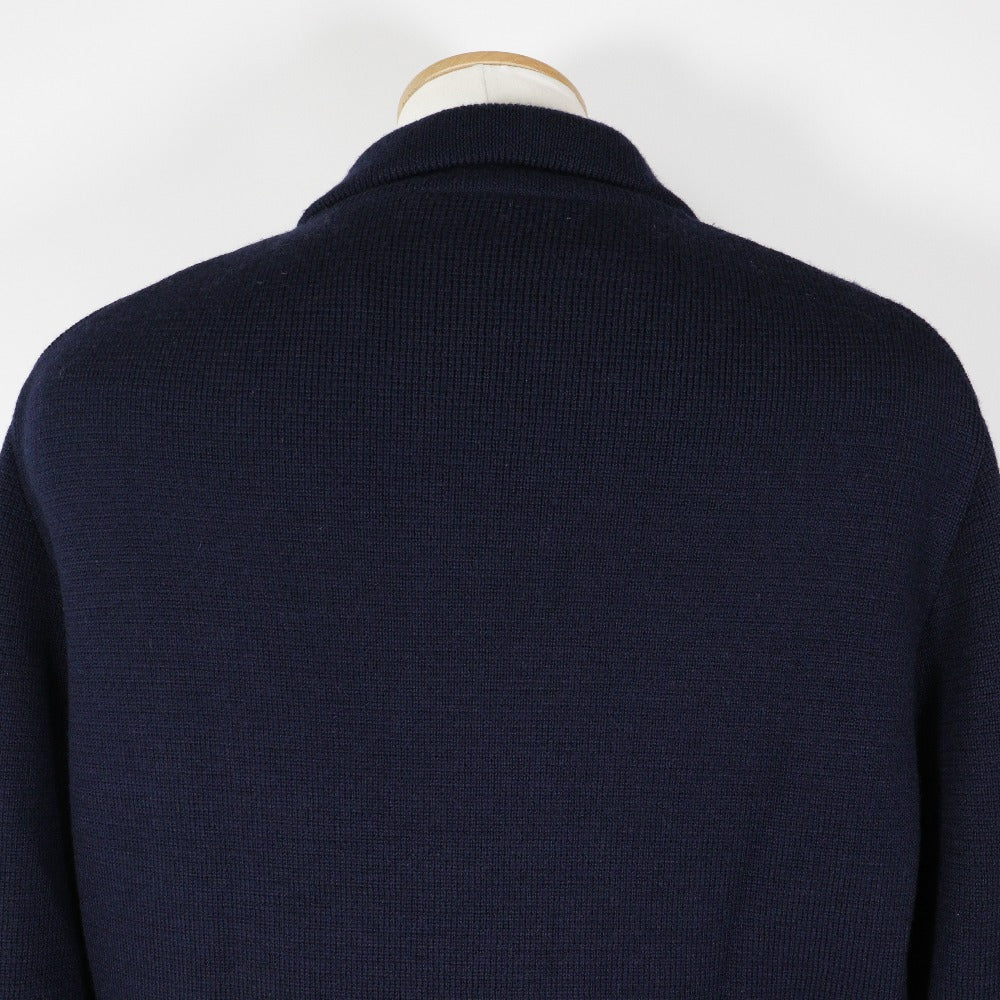 GUCCI sweater cotton Navy Zip up mens XL Used Authentic