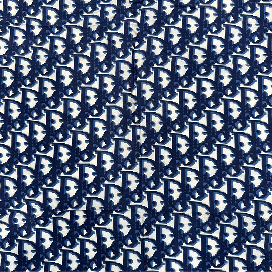 Christian Dior scarf silk Navy Trotter Women Used Authentic