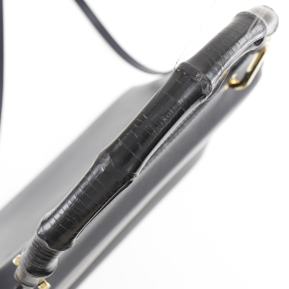 GUCCI Shoulder Bag 001.1887 Calfskin, Bamboo black Women Used Authentic