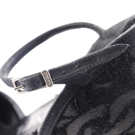 CHANEL Sandals Satin black Ankle strap Camelia Women 35 1/2 Used Authentic