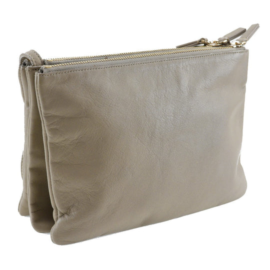 CELINE Shoulder Bag Calfskin gray Trio Large Women Used Authentic