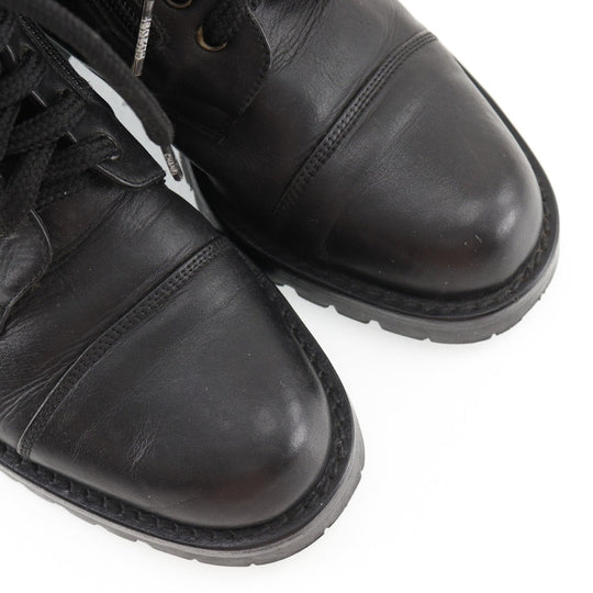 CHANEL boots leather black Sports line Women 35 Used Authentic