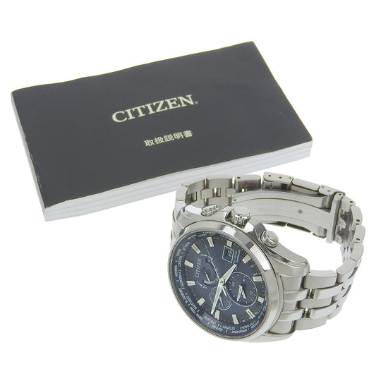 CITIZEN Watches Solar Powered Radio Watch H820-T021697 Stainless Steel Navy Limited Edition Eco Drive Navy dial mens Used Authentic