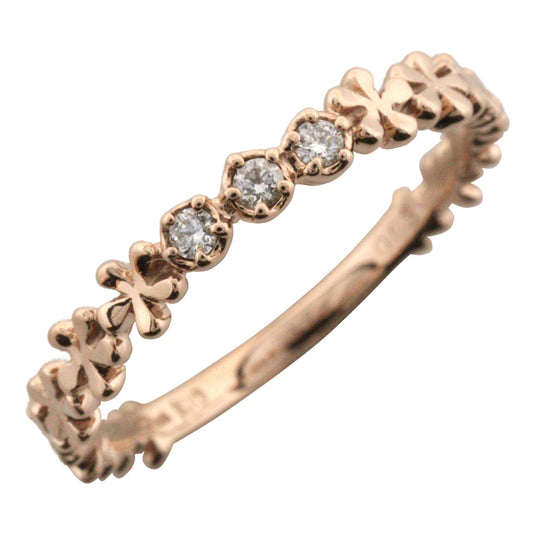 STAR JEWELRY Ring K10 pink gold, diamond gold 3P diamond Women Used Authentic