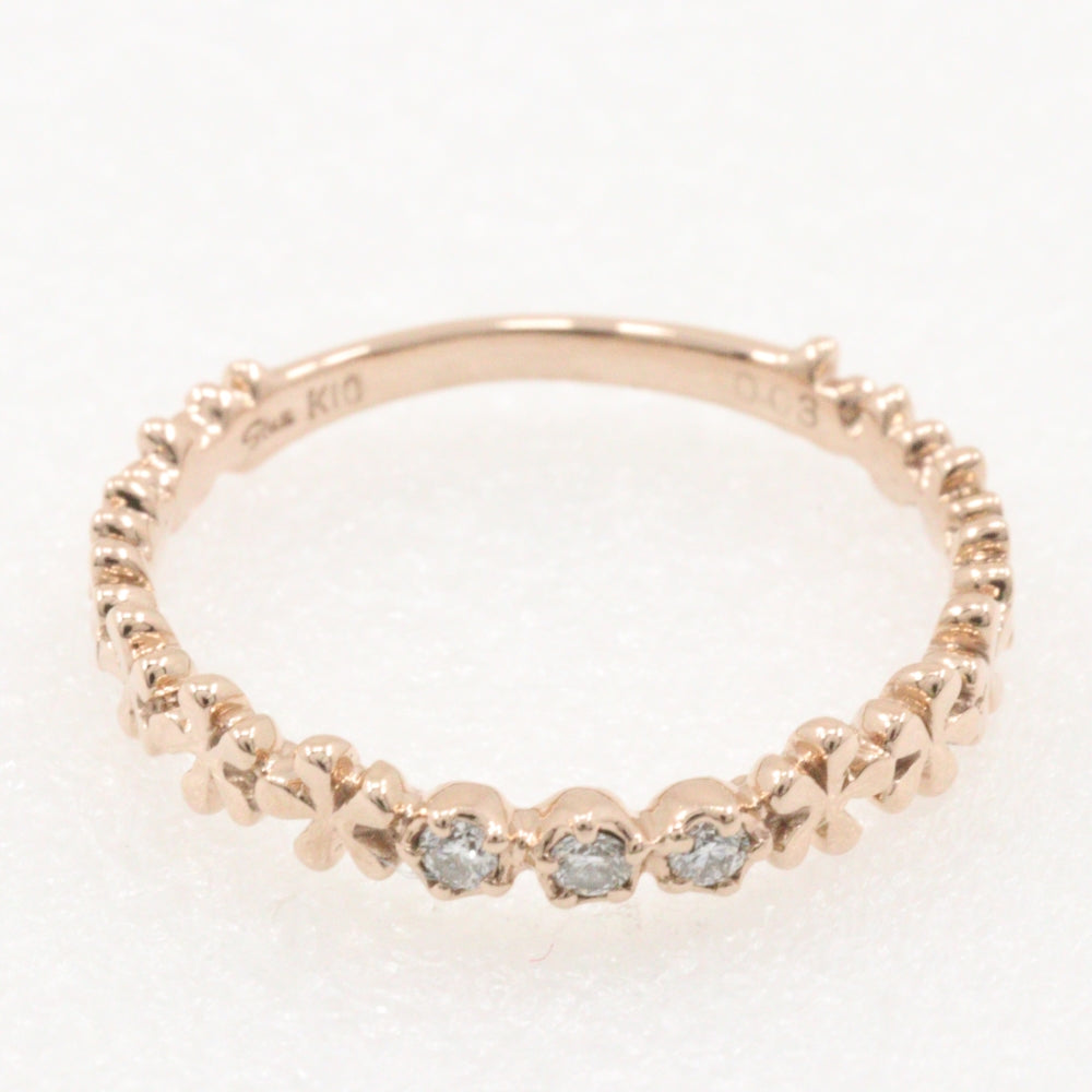 STAR JEWELRY Ring K10 pink gold, diamond gold 3P diamond Women Used Authentic