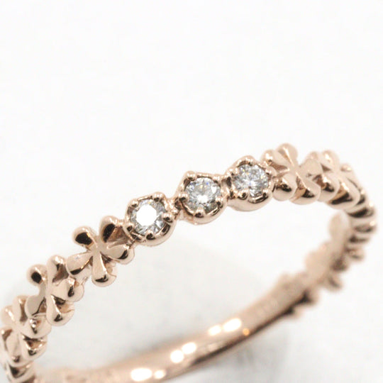 STAR JEWELRY Ring K10 pink gold, diamond gold 3P diamond Women Used Authentic