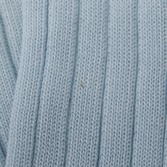 CHANEL cardigan P07389V00348 cotton Two-tone color (light blue) piping ensemble 40
