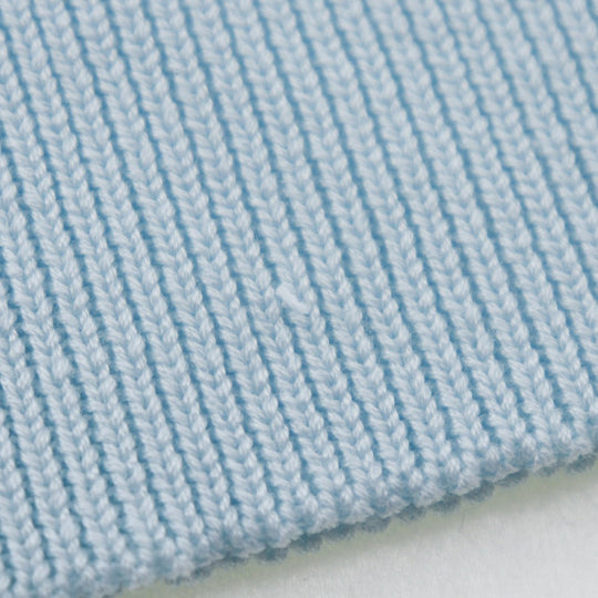 CHANEL cardigan P07389V00348 cotton Two-tone color (light blue) piping ensemble 40