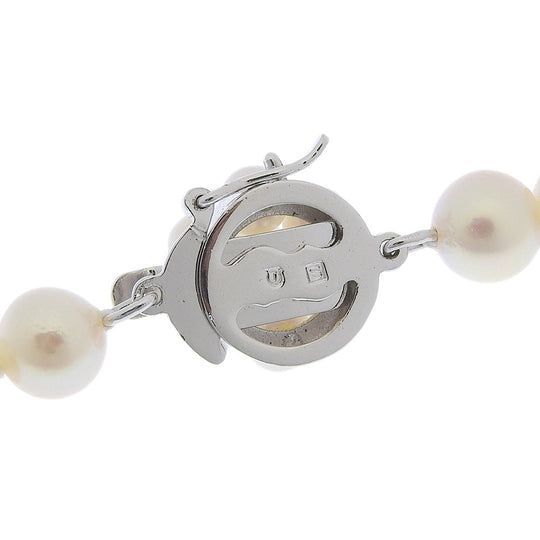 TASAKI Necklace Silver, Akoya Pearl Silver Pearl long Women Used Authentic