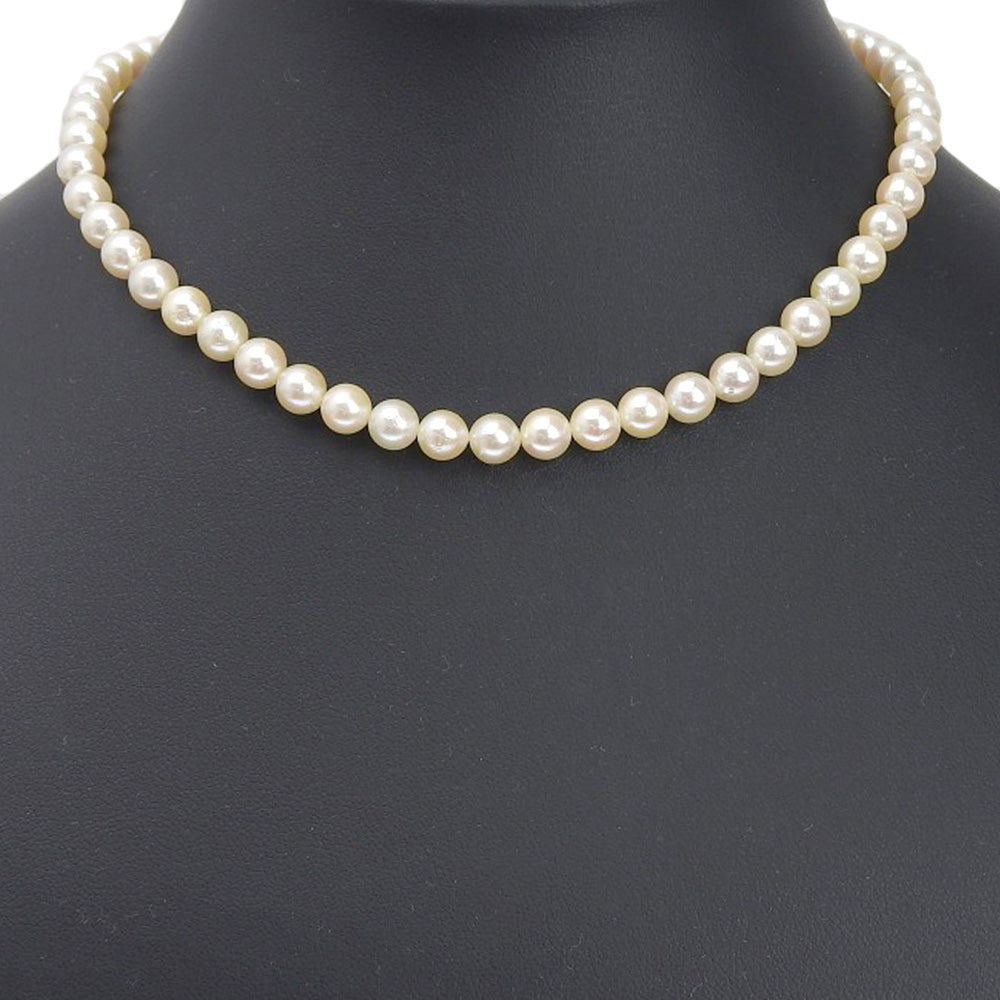 TASAKI Necklace Silver, Akoya Pearl Silver Pearl Women Used Authentic