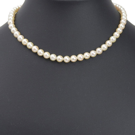 TASAKI Necklace Silver, Akoya Pearl Silver Pearl Women Used Authentic
