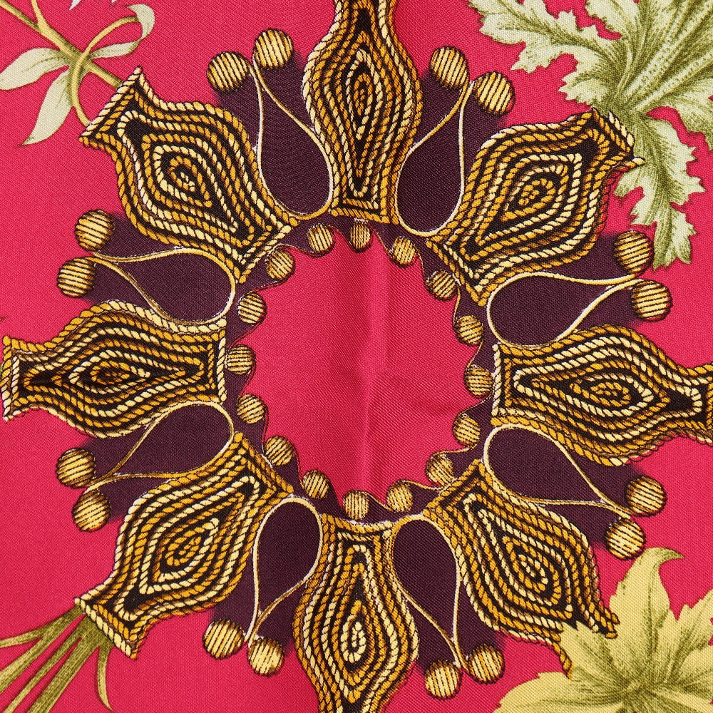 HERMES scarf silk Red ARABESQUES arabesque Carre90 Women Used Authentic